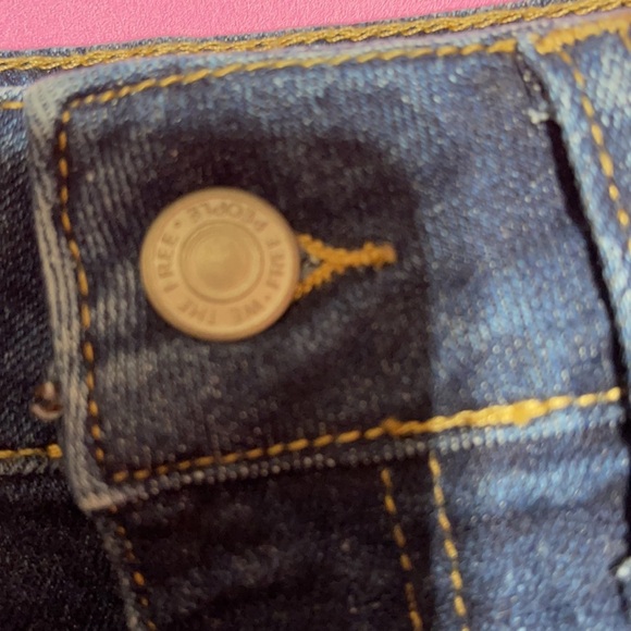 Free People High Waist Distressed Hem Jeans Size 27 - Picture 2 of 10